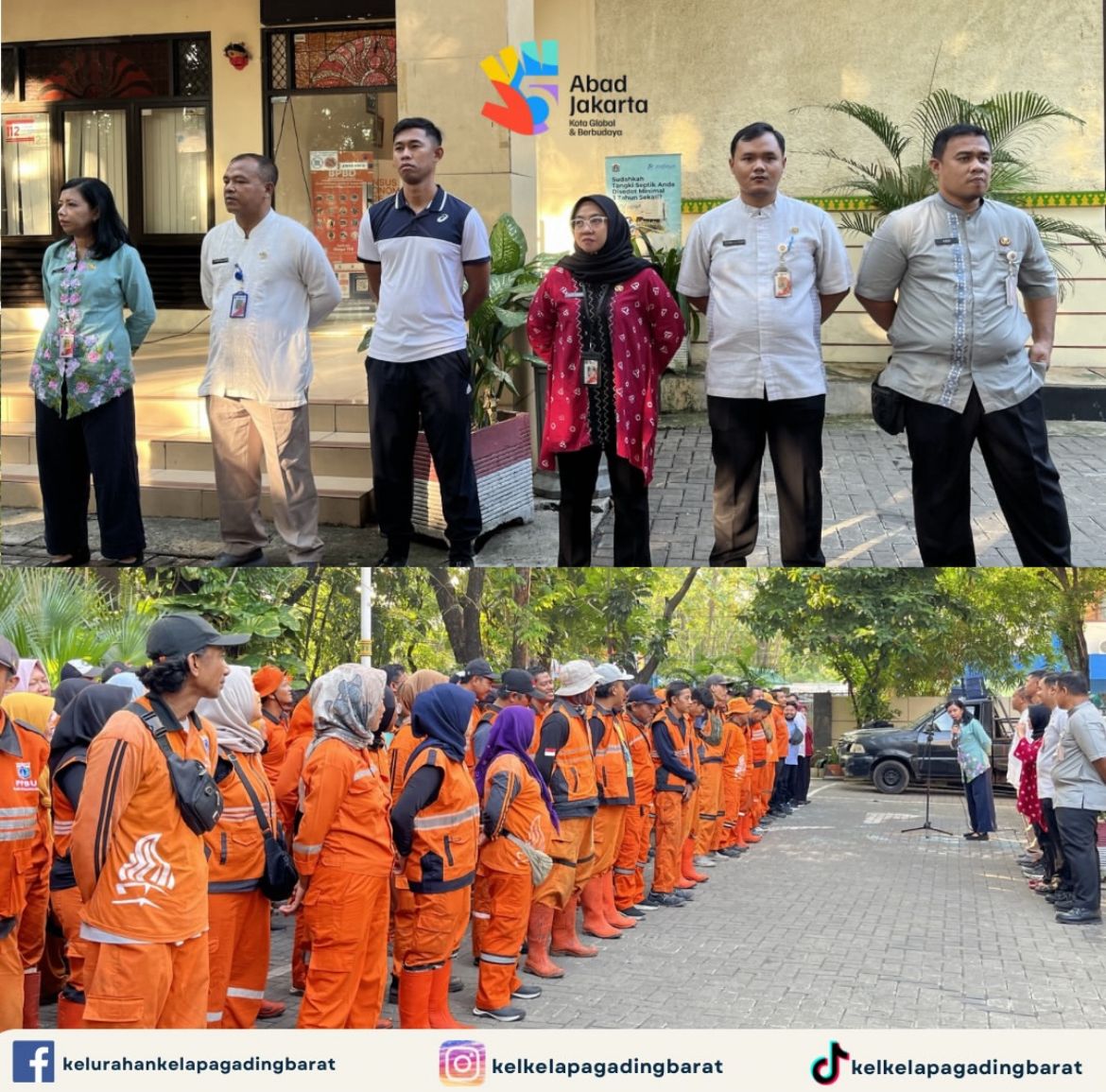 Pengarahan dan Pengenalan Sekretaris Kelurahan serta Kepala Seksi Ekonomi dan Pembangunan Baru kepada PPSU dan Pengelola RPTRA Kelurahan Kelapa gading Barat 1