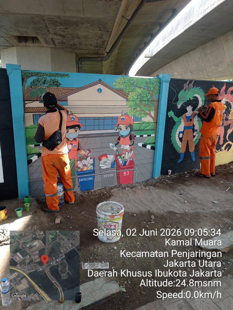 PPSU Kamal Muara Hadirkan Wajah Baru Kawasan Jalan Unggulan Melalui Pembuatan Mural Kreatif 3