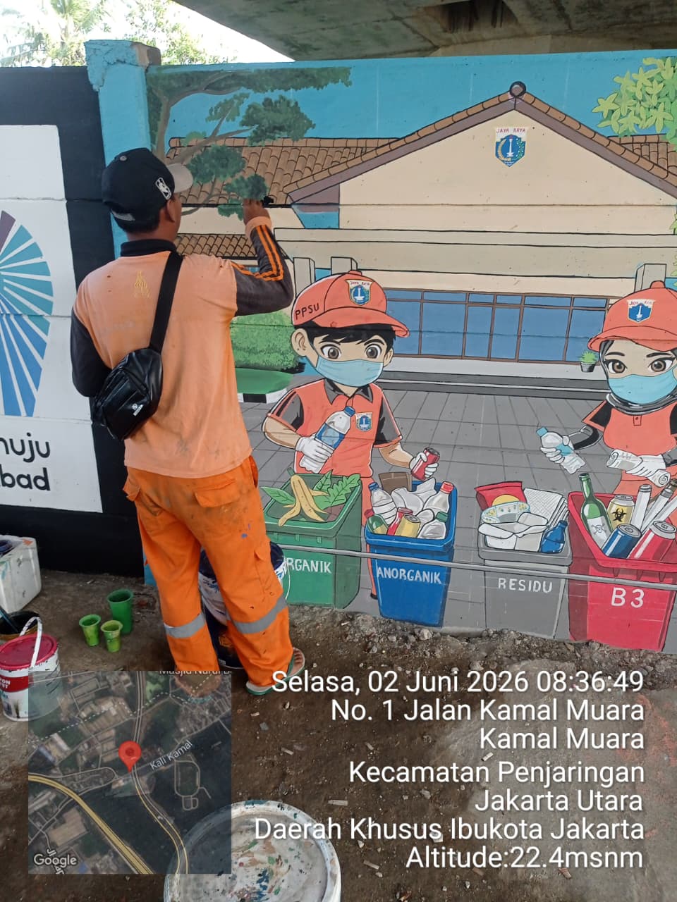 PPSU Kamal Muara Hadirkan Wajah Baru Kawasan Jalan Unggulan Melalui Pembuatan Mural Kreatif 1