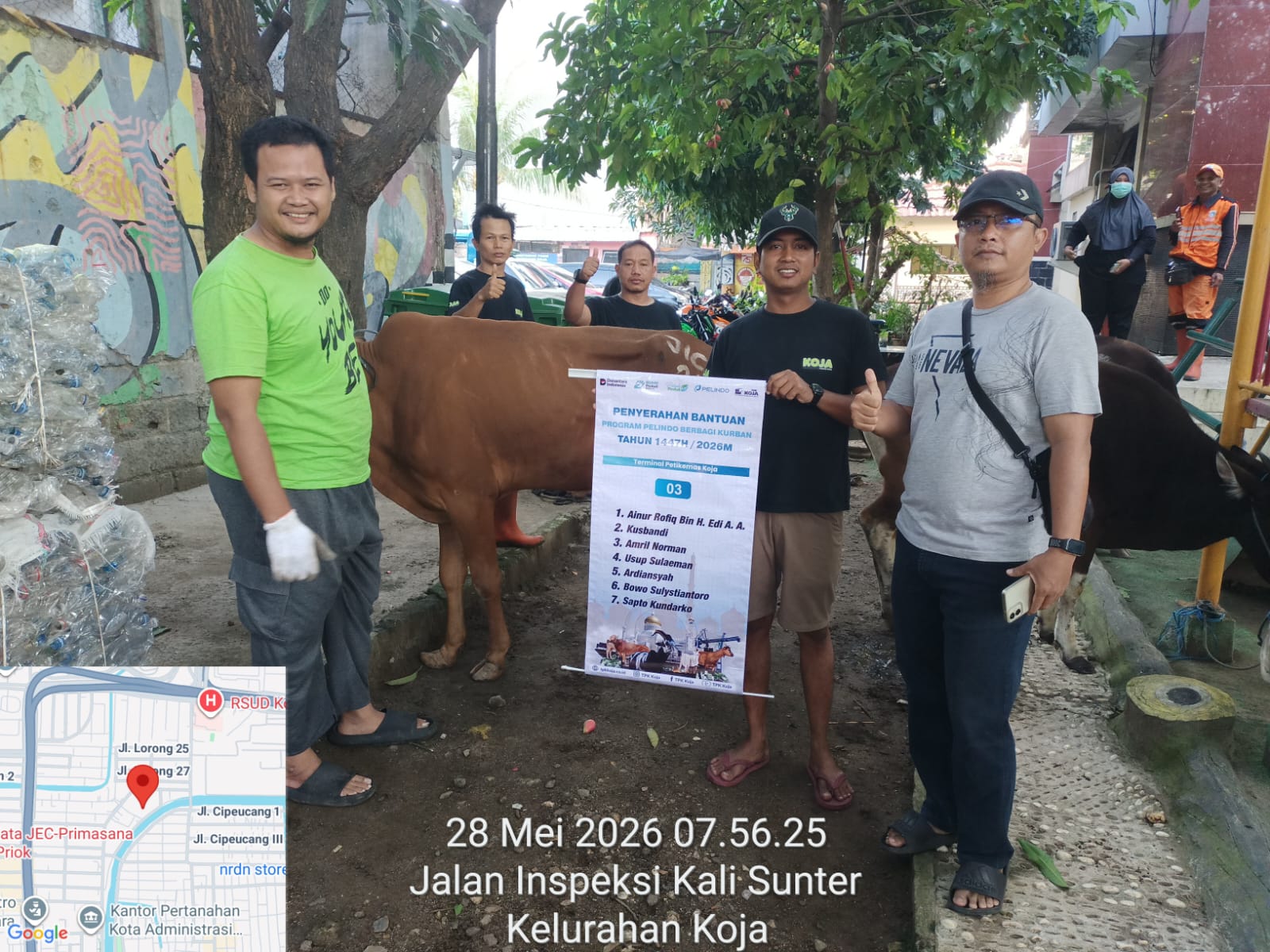 Kegiatan Peninjauan dan Pendampingan Pemotongan Hewan Qurban Kelurahan Koja 2