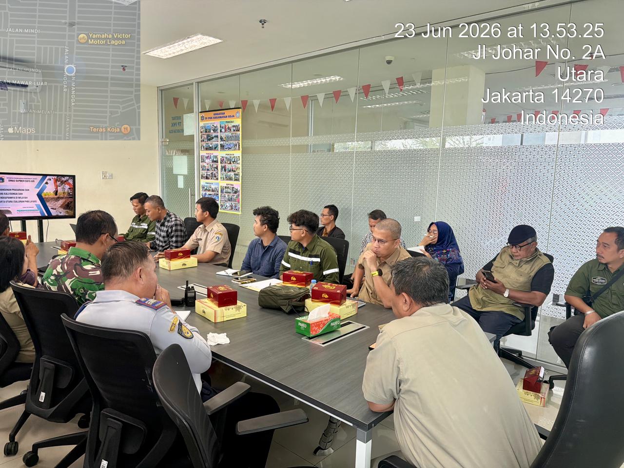 Sekretaris Kelurahan dan Kasi Ekonomi Pembangunan Hadiri Rapat Koordinasi Pembangunan Jembatan Kali Layar 3