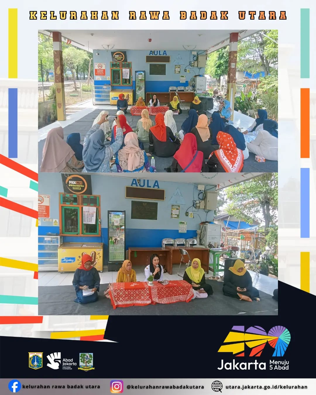 Pengajian Rutin yang diselenggarakan oleh PKK Kelurahan Rawa Badak Utara di RPTRA RBU RW 008 2