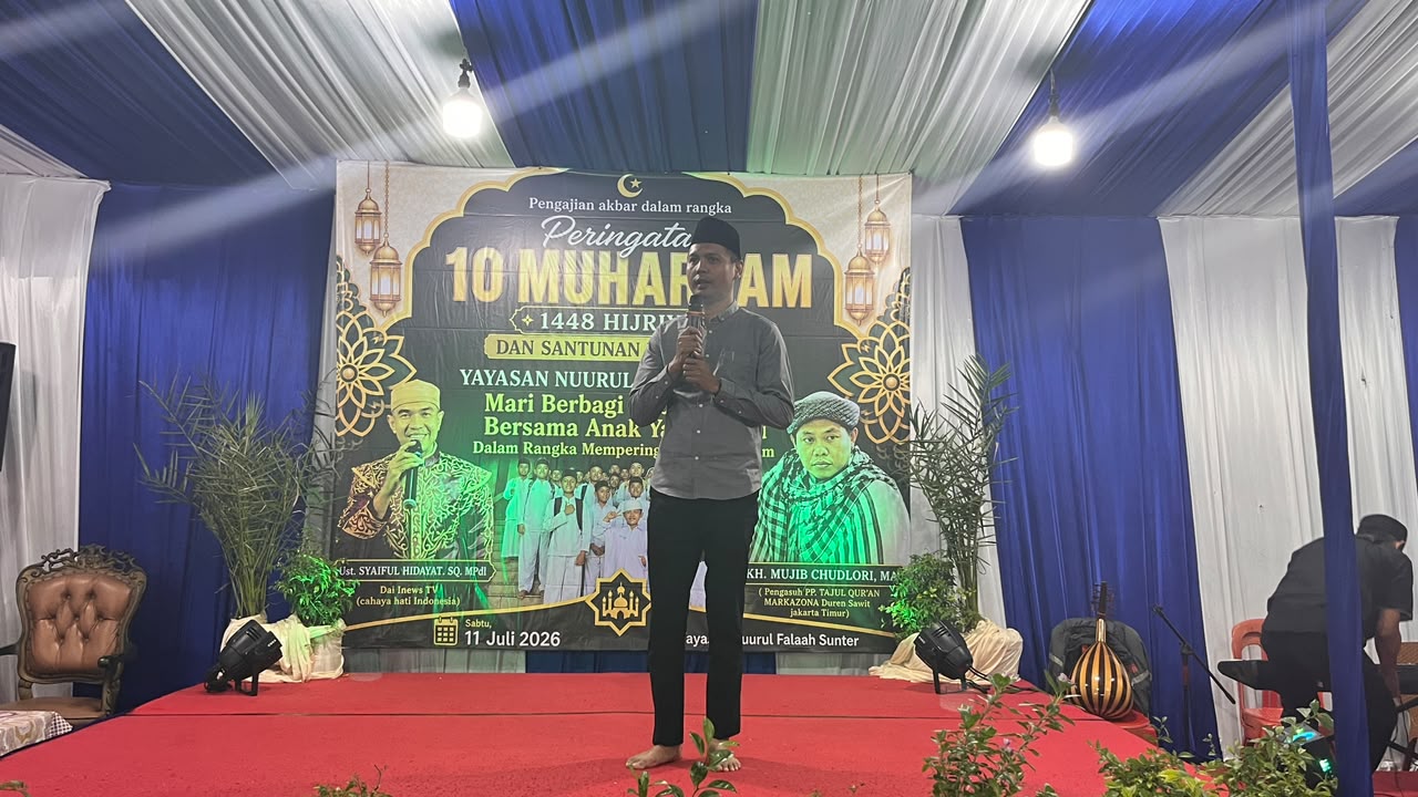 pelaksanaan peringatan Hari Raya Anak Yatim dalam rangka menyambut 10 Muharram yang diselenggarakan oleh Yayasan Nuurul Faalah, Kelurahan Sunter Jaya 2