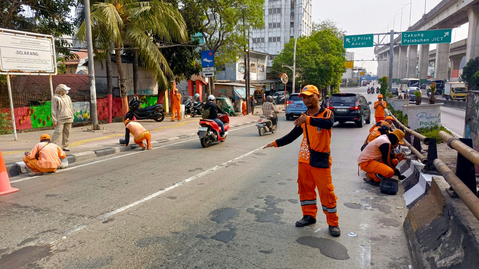 Monitoring Pengecatan Kanstin di Wilayah Kelurahan Tanjung Priok 3
